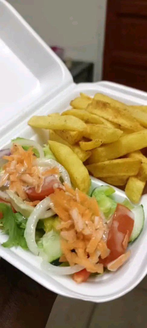 Fresh salad and chips